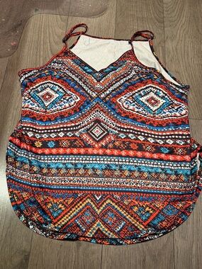 PINK Victoria's Secret Red, Blue & White Tribal Print Spaghetti Strap Cami